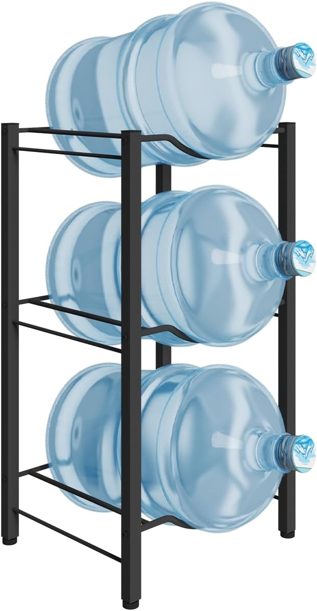 Estante de almacenamiento de metal de 3 niveles para botellas de agua